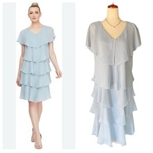 SLNY S.L. Fashions Women's Pebble Tier Formal Dress